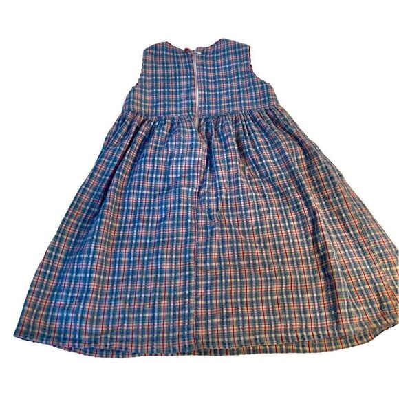 Vintage Amish Mennonite Handmade Modest Girls Dress Plaid Pockets S/M See Photos - Picture 2 of 7